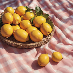 lemons in a basket -Generative AI