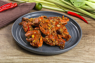 Steamed Spider crab Claws in tamatind sauce