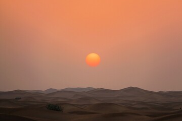 Sunset over the UAE deserts