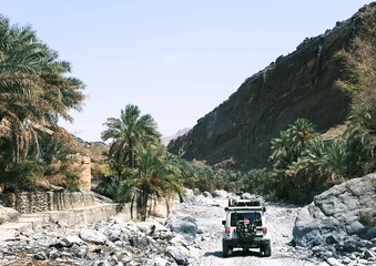 Driving through a wadi in Oman, on a multiday trip