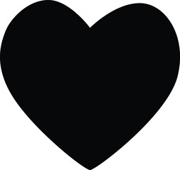 Minimalist Black Heart Shape Vector Illustration for Love, Romance, Symbolism, Emotions, and Graphic Design Elements