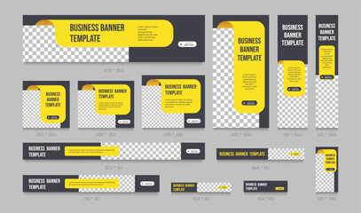 Abstract banner design web template set. Modern cover header background for website design, Social media cover or post, ads banner, flyer, invitation card. Horizontal header web banner template