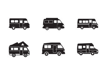 camper van icon silhouette vector illustration