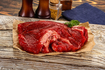 Raw beef meat piece for cooking