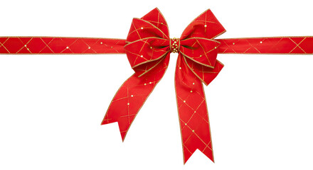 Red Ribbon Bow with Gold Accents.