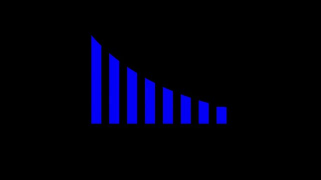 Animated down graph icon designed in flat icon style, business Finance, Business Info graphic animation, Bar graph.