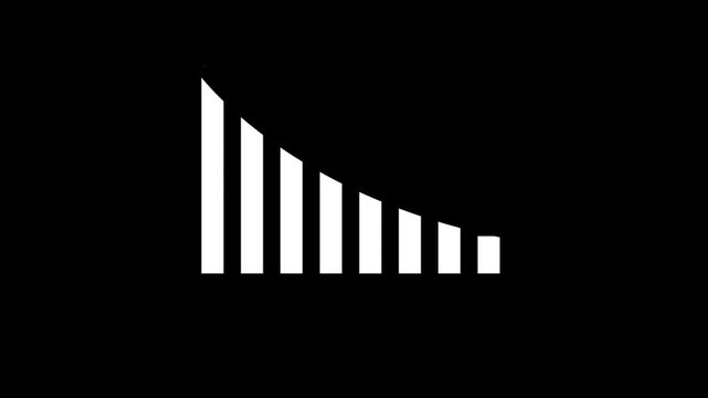Animated down graph icon designed in flat icon style, business Finance, Business Info graphic animation, Bar graph.