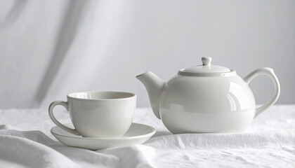 Fototapeta premium White tea cup teapot drinkware beverage porcelain