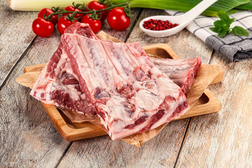Raw pork ribs for cooking