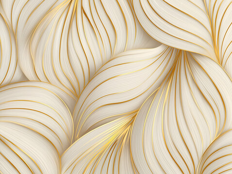 Elegant Gold & White Abstract Wave Background: Luxury Texture
