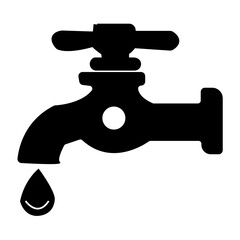 water faucet silhouette icon design template