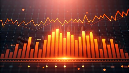 Stock market growth chart financial analysis and investment data visualization concept design element