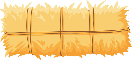 Dry farm haystack, bale, pile and heap stack, straw in rolls, fodder bundle, sack bag isolated agricultural. Rural haycock, countryside grass, wheat or rye haymow and farming vector illustration © lupascoroman