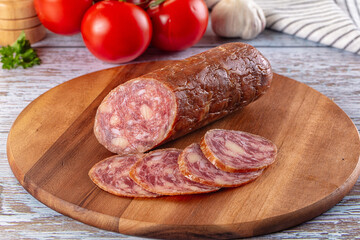 Salchichon pork cured sausages with parmesan