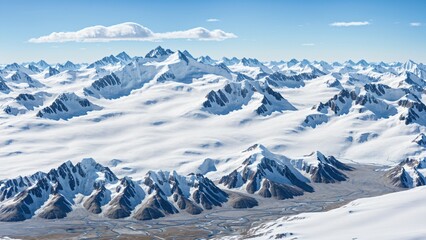 Fototapeta premium Panoramic View of Snowy Mountain Range