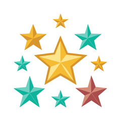 set of christmas star vector design