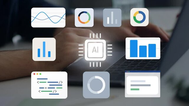 Machine learning and business intelligence, AI driven data processing, KPI performance monitoring. 