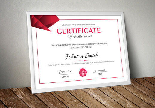 Red Accent Certificate Layout