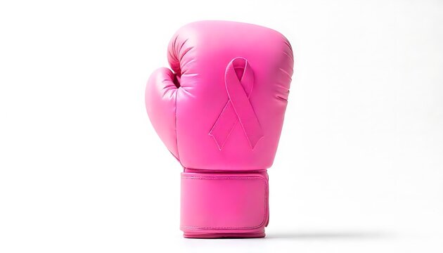 Pink boxing gloves with a pink ribbon highlight breast cancer awareness and strength against, Support, and Empowerment Campaign for Survivors, created with generative ai