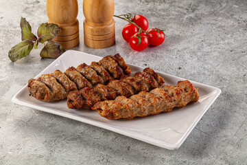 Grilled kebab minced meat barbecue