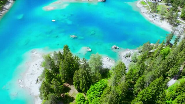 Lake Cauma - Caumasee - Breathtaking Beauty of swiss mountain Lake