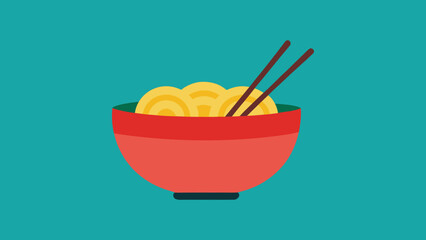 A flat vector illustration of french fries with ketchup in a bowl, a hot fast food meal icon