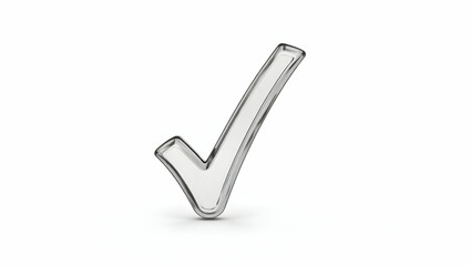 Symbol A check mark crafted from clear plastic, styled in a transparent design, shown in clear view view on white background (4)