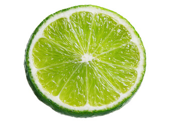 Lime Slice Cross Section on Transparent Background