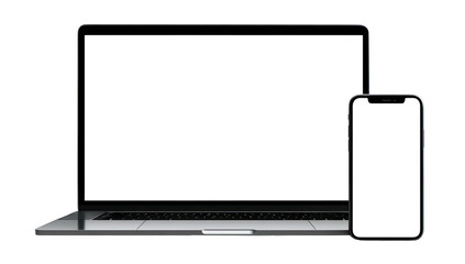 Laptop and Smartphone Mockup on Transparent Background