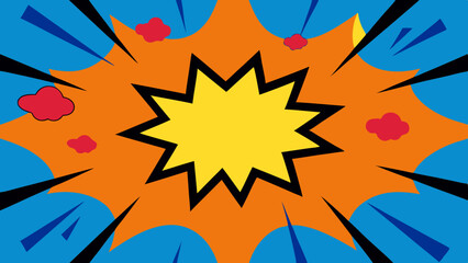 Pop Art Background with Multiple Comic Bursts and Rays