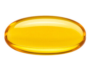  Macro Close-Up of Omega-3 Capsule with Soft Light and Detail, Minimalist Composition, PNG Isolated