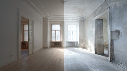 Beautiful Stucco Home. Renovation of Interior: Before and After Restoration & Refurbishment