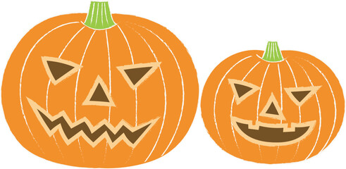 Hand-drawn style Halloween pumpkin (Jack-o'-lantern)(vector)