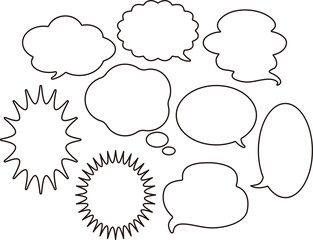 Fototapeta premium 吹き出し フレーム コミック マンガ あしらい 飾り コピースペース 背景 枠 デザイン イラスト