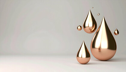 Rose Gold Droplets on Velvet Pink Vignette