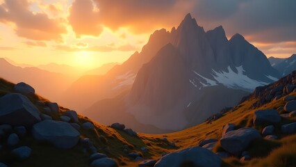 Beautiful mountain nature background scene 