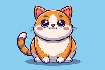 Adorable Cartoon Grey Tabby Kitten Illustration