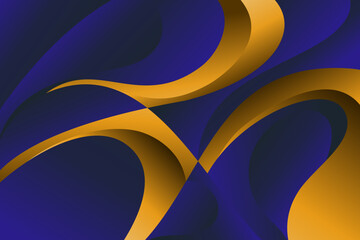 Abstract Swirling Design in Deep Blue and Golden Hues
