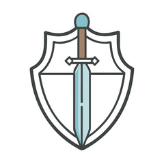 Sword and Shield Symbol Representing Defense and Protection Concepts