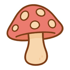 Whimsical cartoon mushroom illustration vector