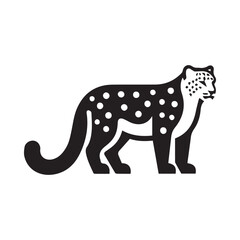 Obraz premium Minimalist leopard logo on white background
