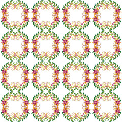 round frame with floral elements