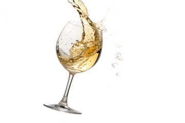 Wine glass splash shows liquid motion and elegance