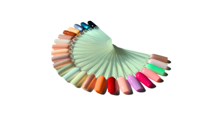 Nail Polish Swatches, Color Palette Fan, Manicure Color Chart, Gel Nail Display, Nail Art Shades