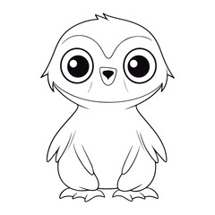Obraz premium Cute cartoon Sloths Black and white vector illustration for coloring book.