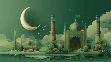 14 August Jashn e Azadi Mubarak Pakistan Independence Day Vector Background Illustration