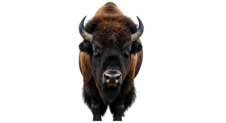 Majestic american bison standing proudly isolated on transparent background
