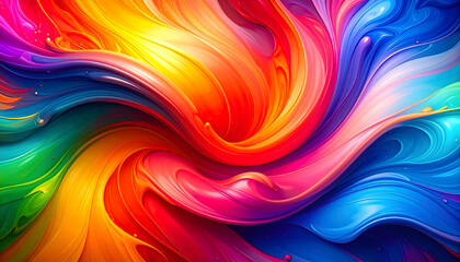 Obraz premium Vibrant Swirling Abstract Paint Background