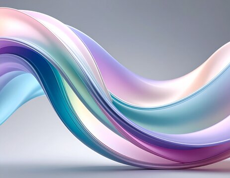 Flowing Pastel Jelly Wave on Grey Background