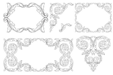 Classical baroque vector of vintage element for design. Decorative design element filigree calligraphy vector. You can use for wedding decoration of greeting card and laser cutting